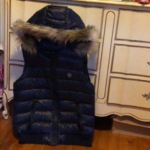 Navy blue zip up vest